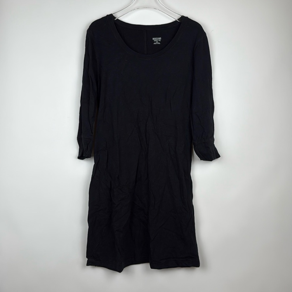 Mossimo Supply Co Dress Womens Shirt 3/4 Sleeve Heather Knee Length Black Medium